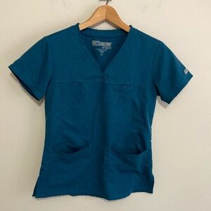 Grey's Anatomy by Barco Women's Teal V-Neck Short Sleeve Scrub Top, Size XS